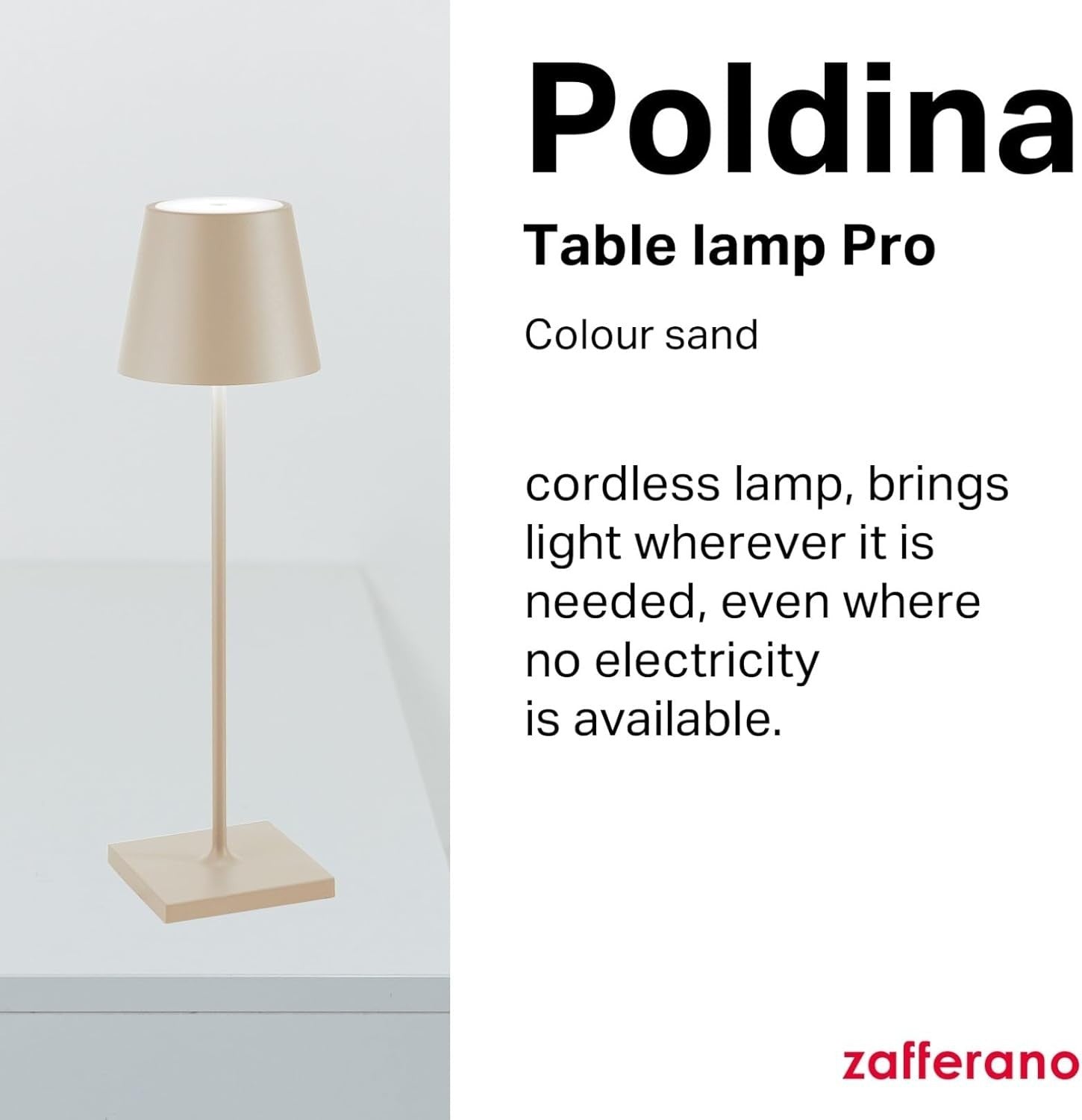 Rechargeable Cordless Table Lamp with Touch Dimmer, Outdoor Use, 38cm