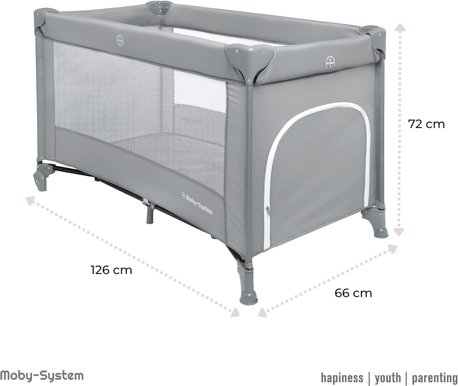 3in1 Baby Bedside Crib Travel Cot with Mattress 7 Heights Wheels & Side Panel