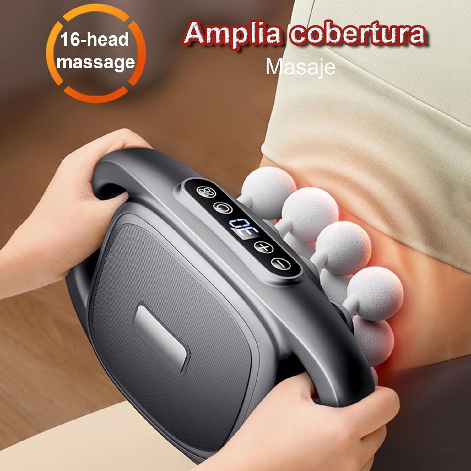 16 Head Deep Tissue Massage Gun Large Area Muscle Relief 30 Speeds Quiet