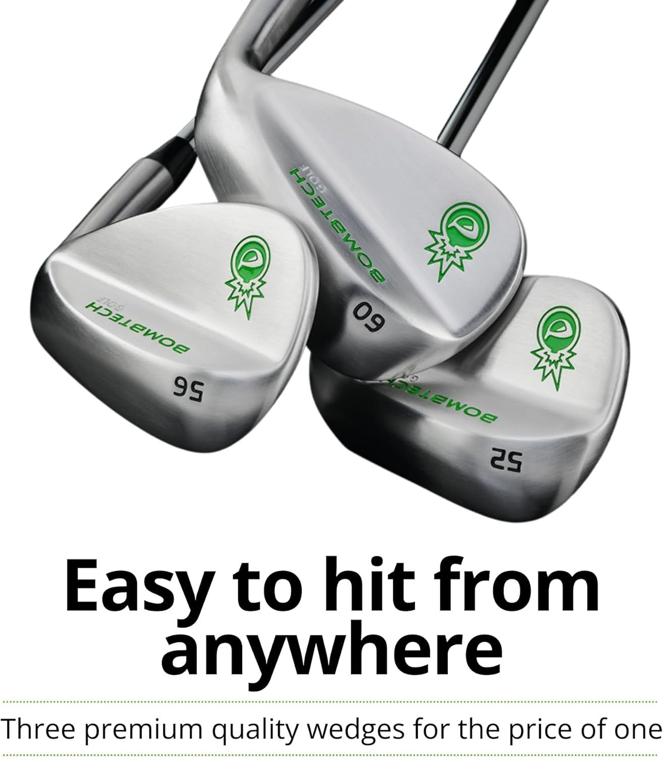 Golf Wedge Set 52 56 60 Degree Oversized Max Spin Forgiving Steel Right