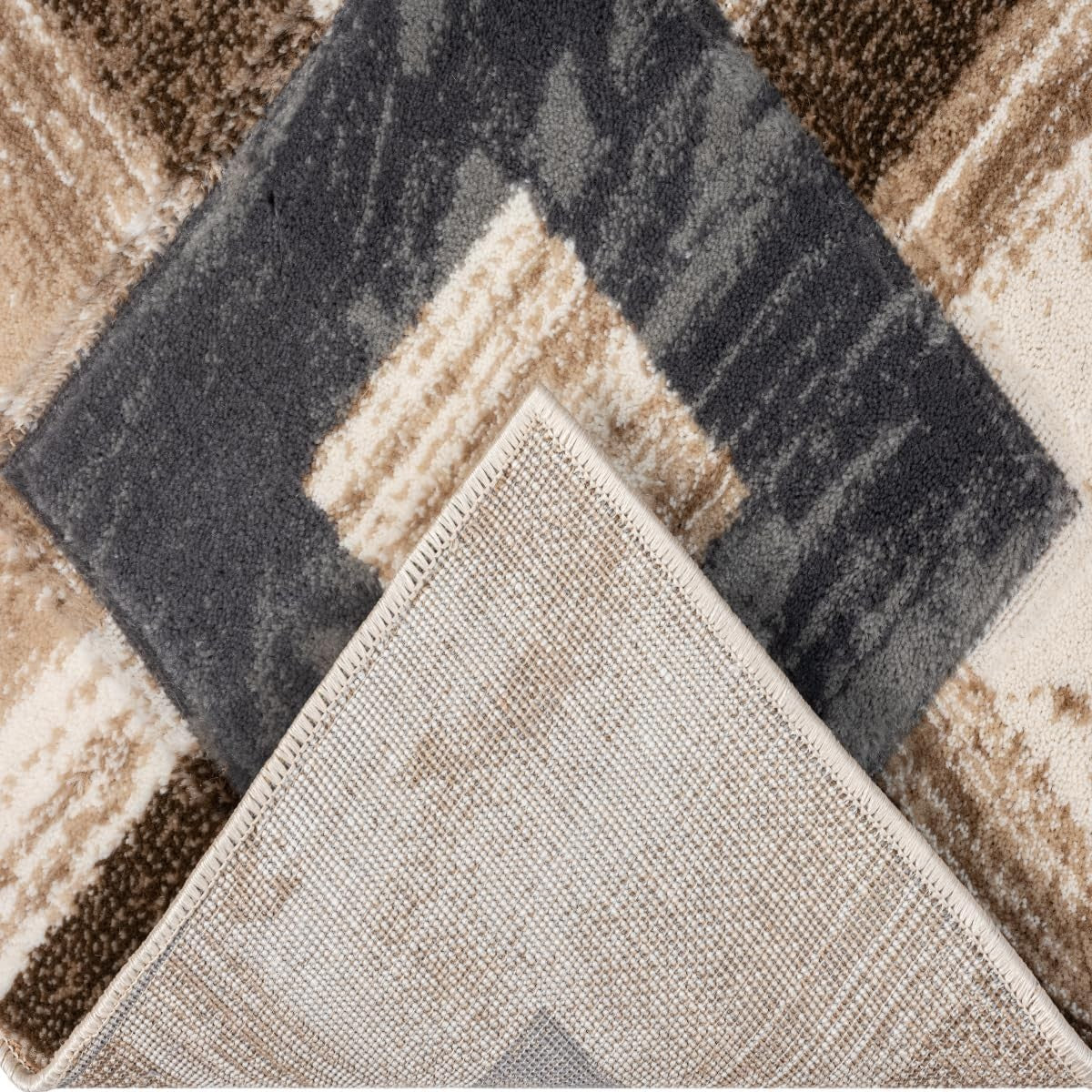 Soft Geometric Area Rug 120x170cm Thick Non Slip Bedroom Living Room Carpet