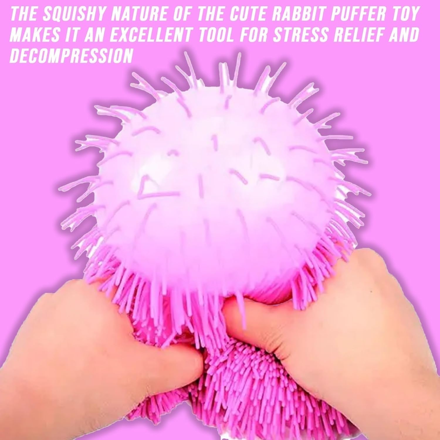 8pcs Glow Rabbit Puffer Squishy Stress Relief Fidget Toys