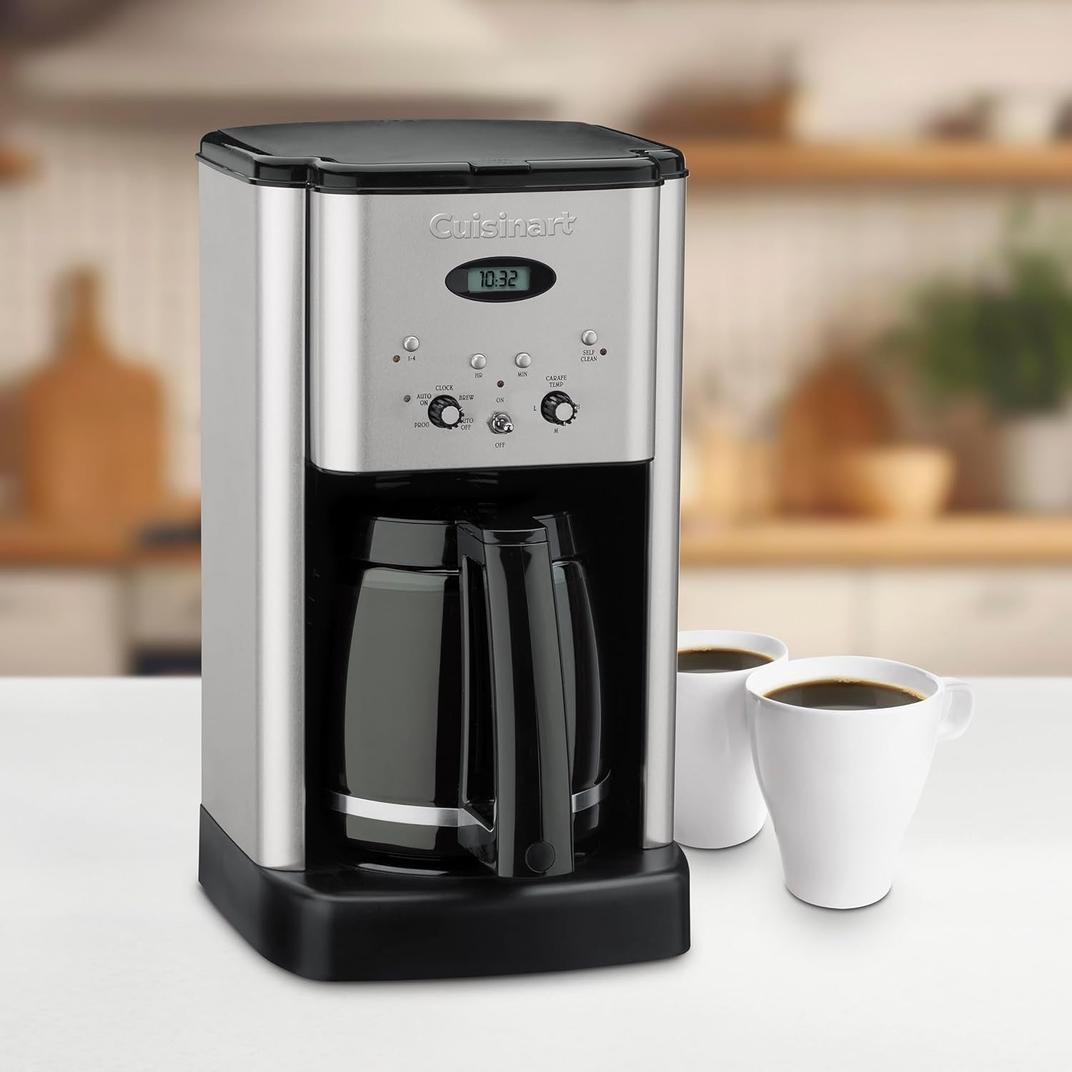 12 Cup Programmable Coffee Maker Glass Carafe Auto Shutoff Chrome Drip Machine