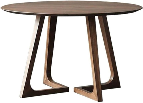 80cm Solid Wood Round Dining Table – Mid-Century Space-Saving Kitchen