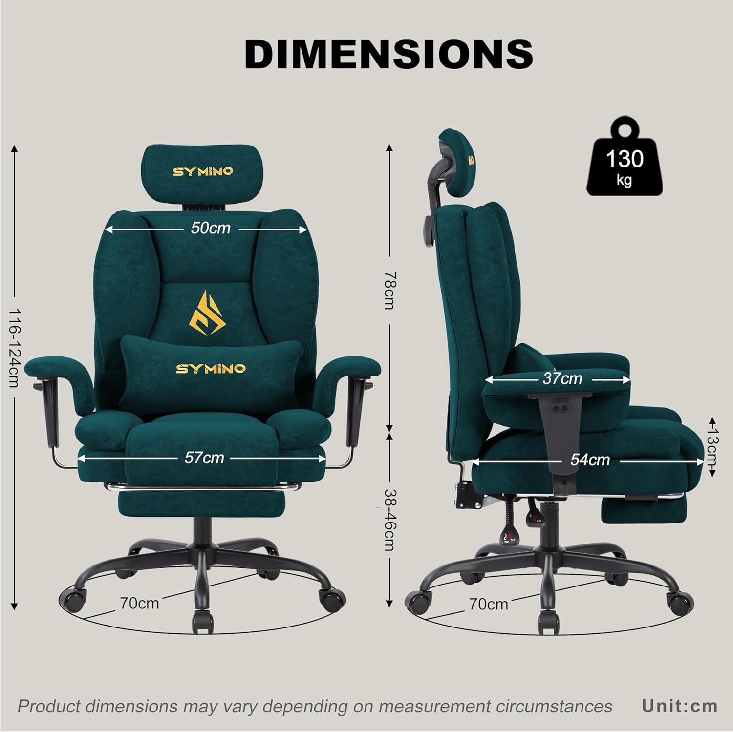 Gaming Chair with Footrest Ergonomic PU Leather Recliner Green