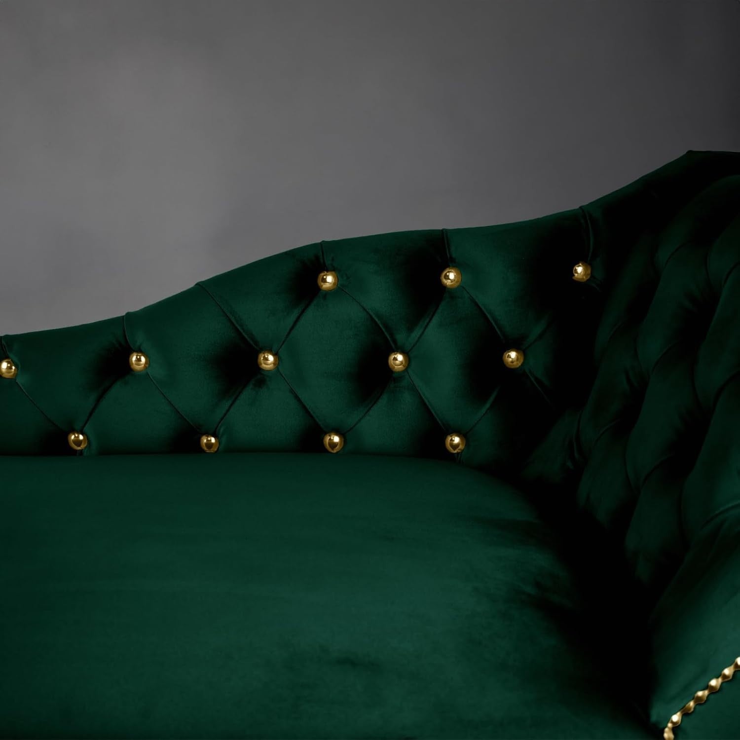 Velvet Chaise Lounge Sofa Tufted Right Hand Chair Jasper Bedroom Living