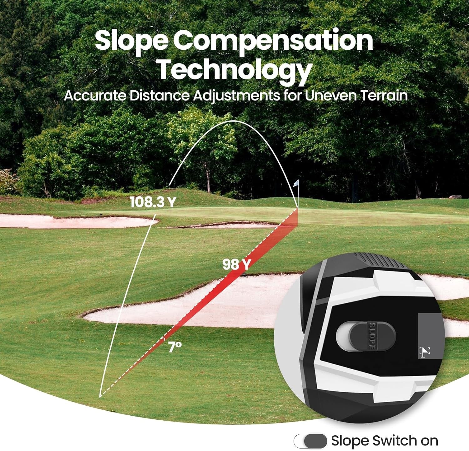 Golf Rangefinder LCD Display Slope Flag Lock Rechargeable Laser 700 Yards