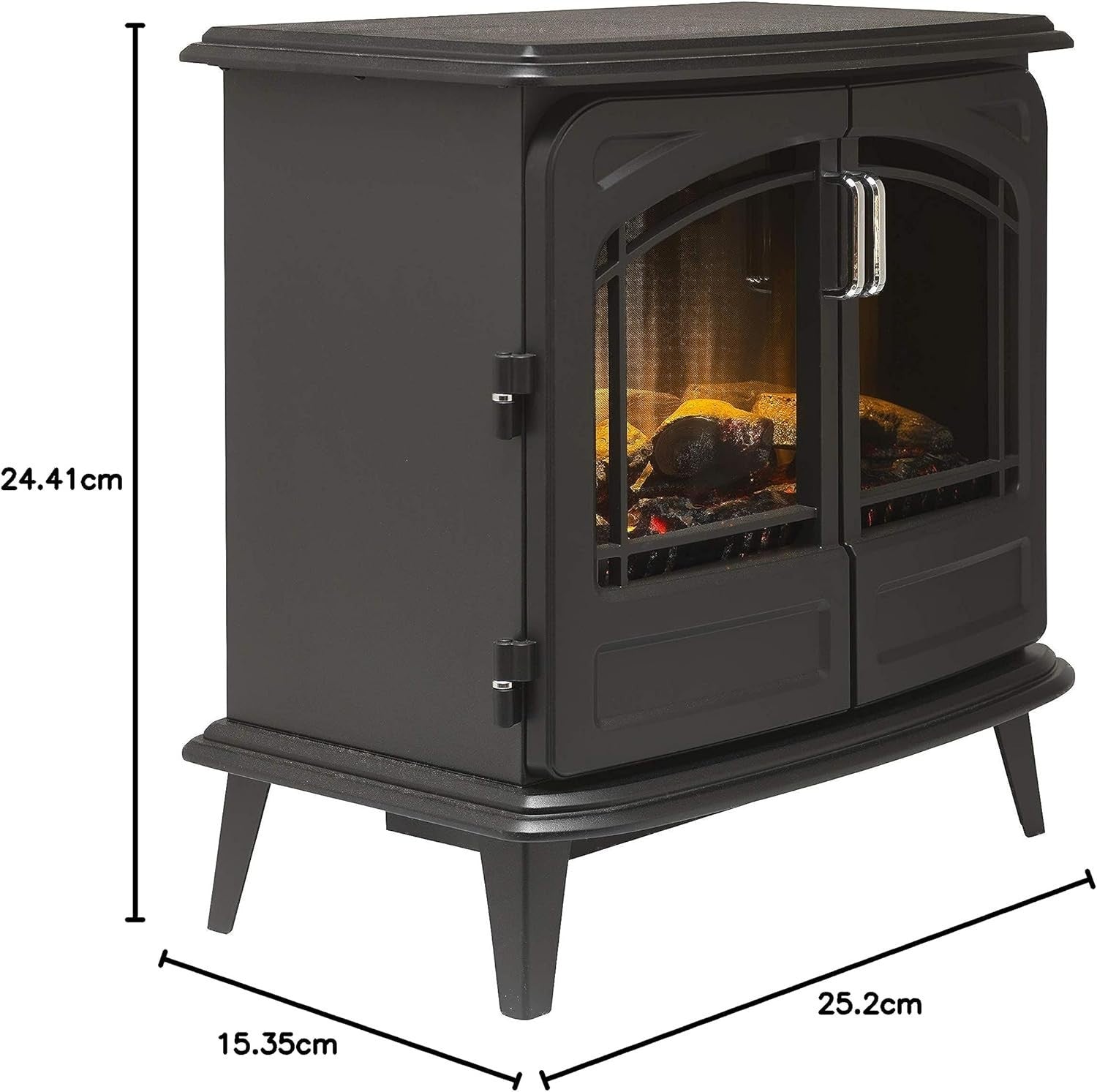 Freestanding Electric Stove 2000W LED Flame Effect Remote Control Heater