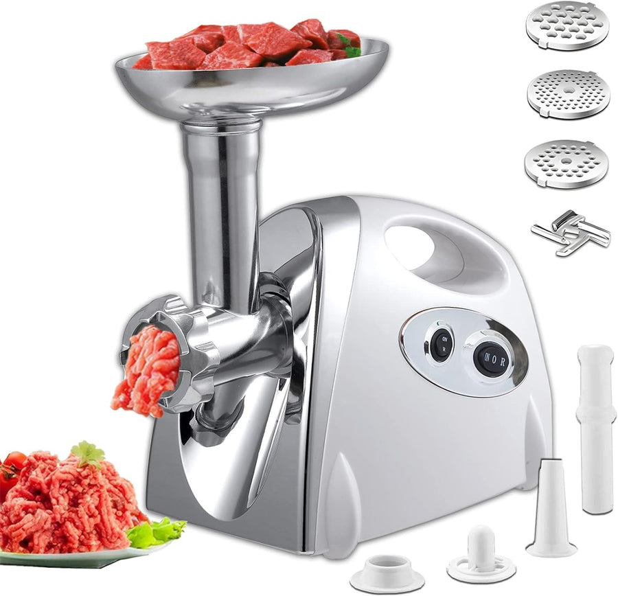 2800W Electric Meat Grinder Sausage Maker Mincer 3 Plates White