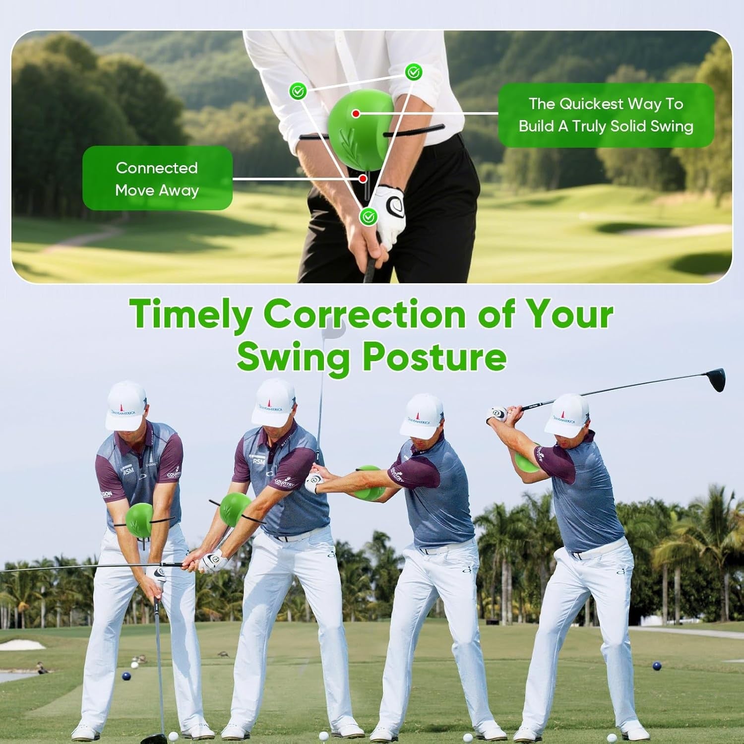 Golf Swing Training Aid Arm Alignment Posture Correction Tool