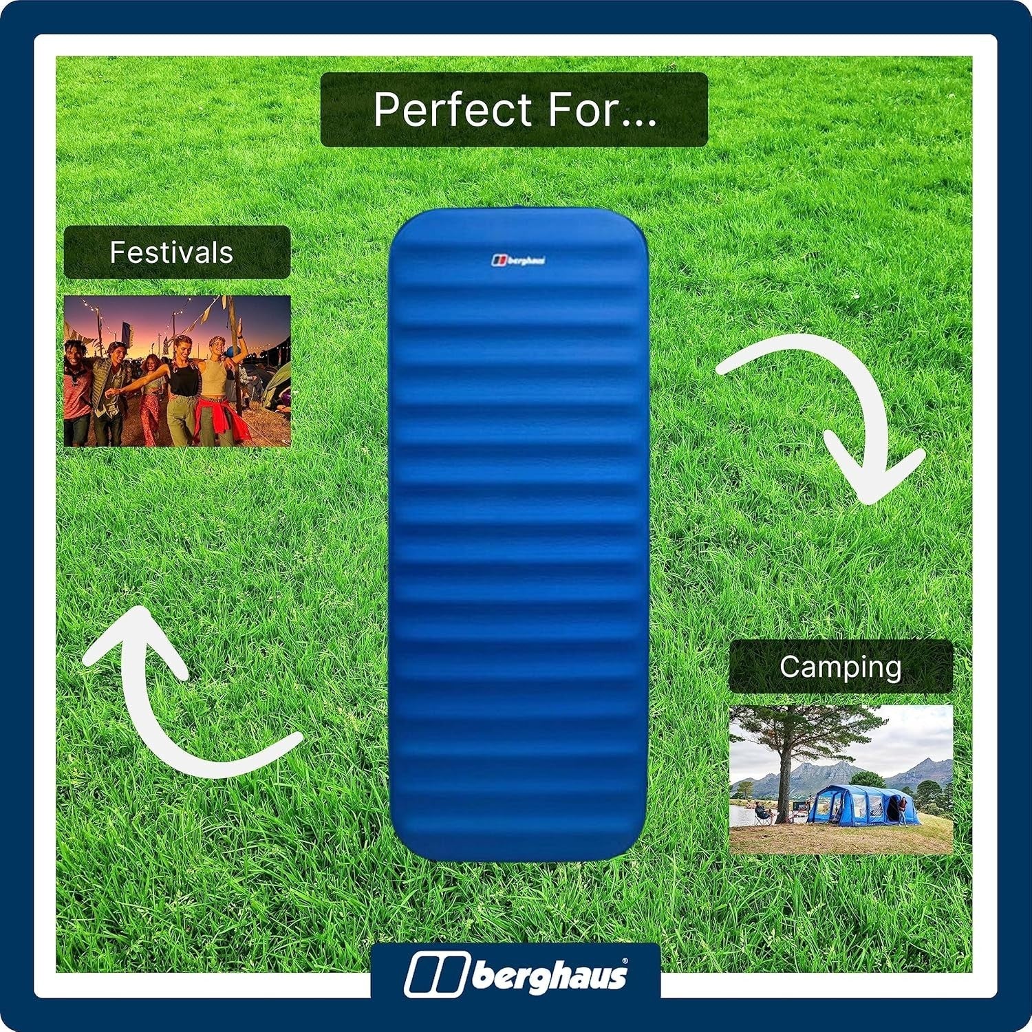 Single Self-Inflating Camping Mat Air Bed Lightweight Compact