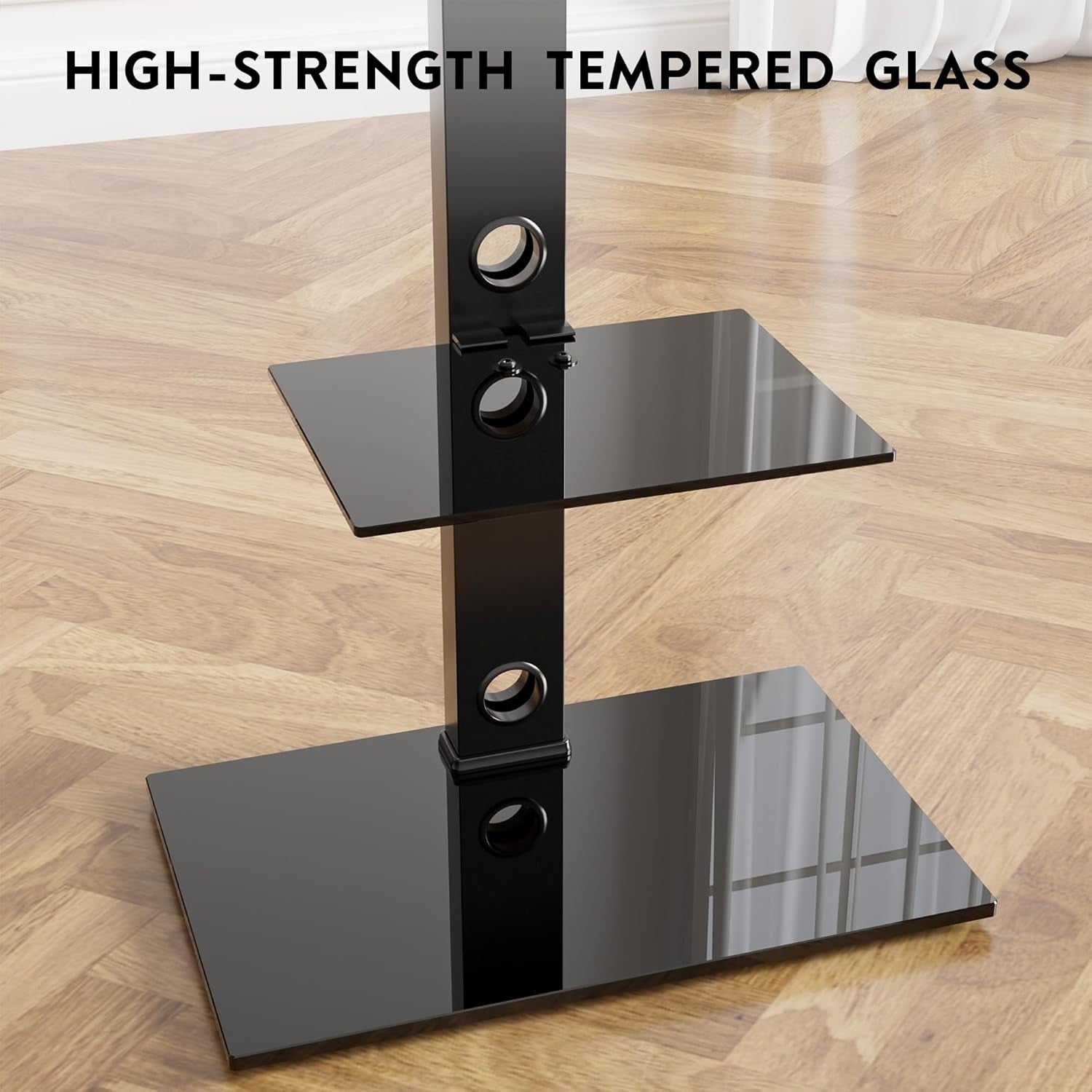 Universal TV Floor Stand 30-70” Tilt Swivel 2-Tier Shelf Max 40kg VESA 600x400