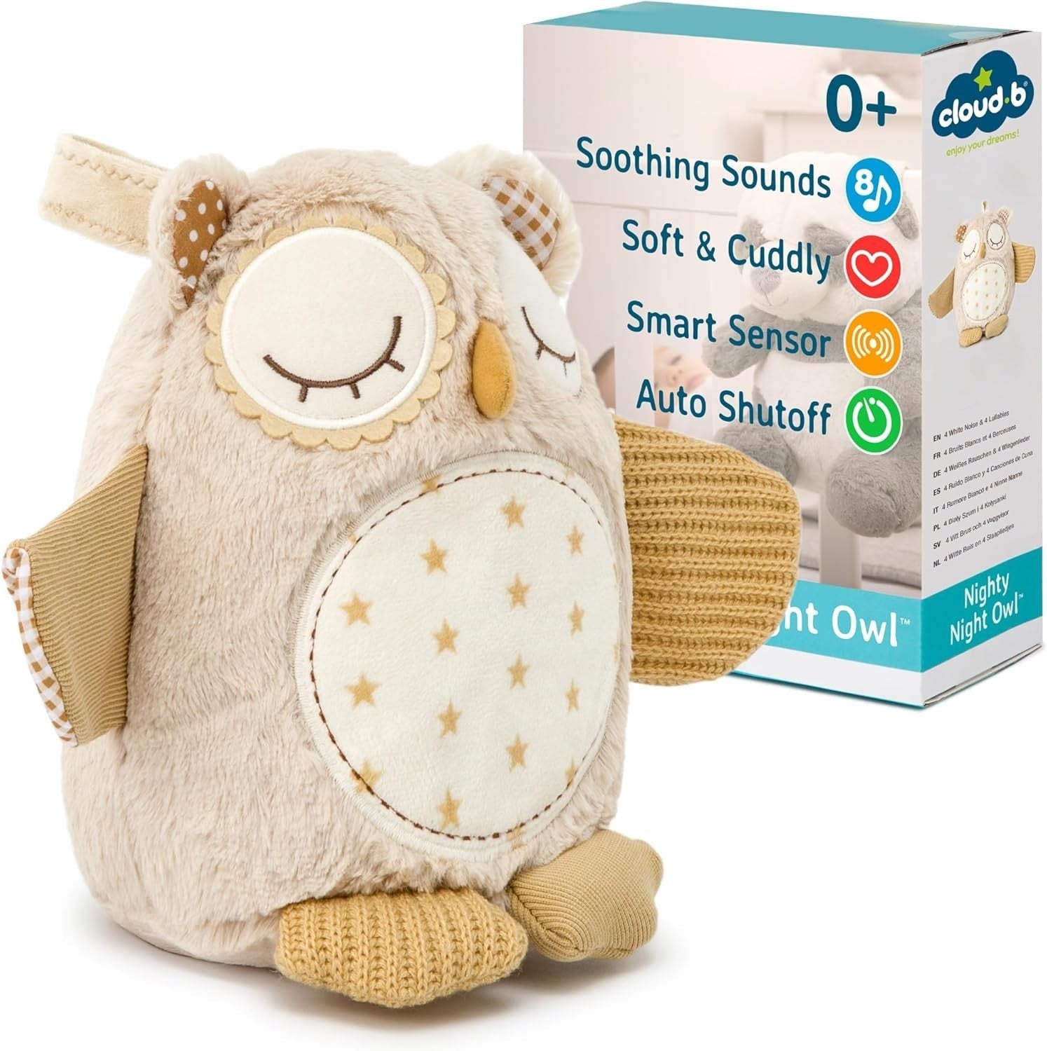Nighty Night Owl Plush White Noise Baby Sleep Aid Cuddly Toy