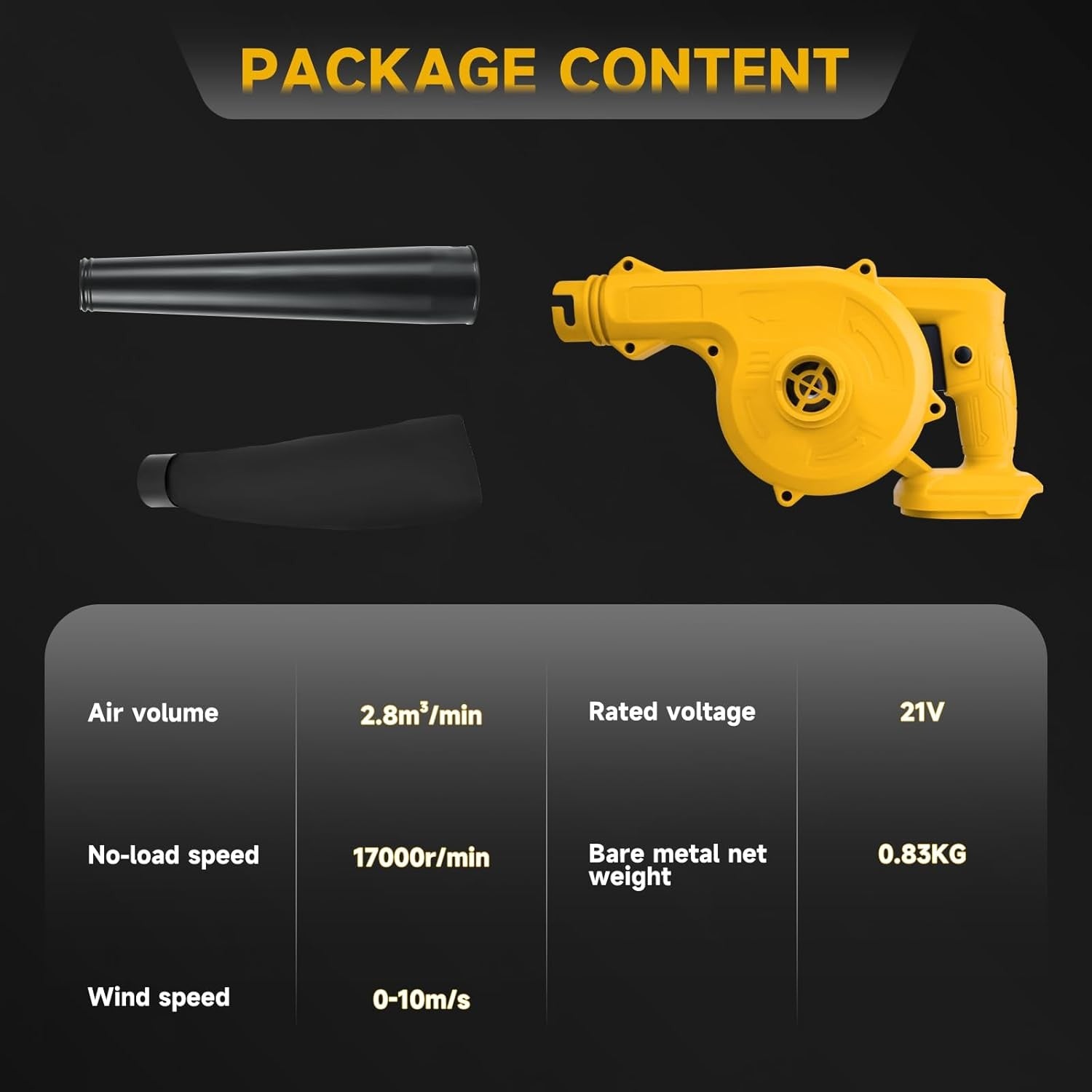Cordless Leaf Blower 20V 2-in-1 High Speed Handheld Electric Air Blower