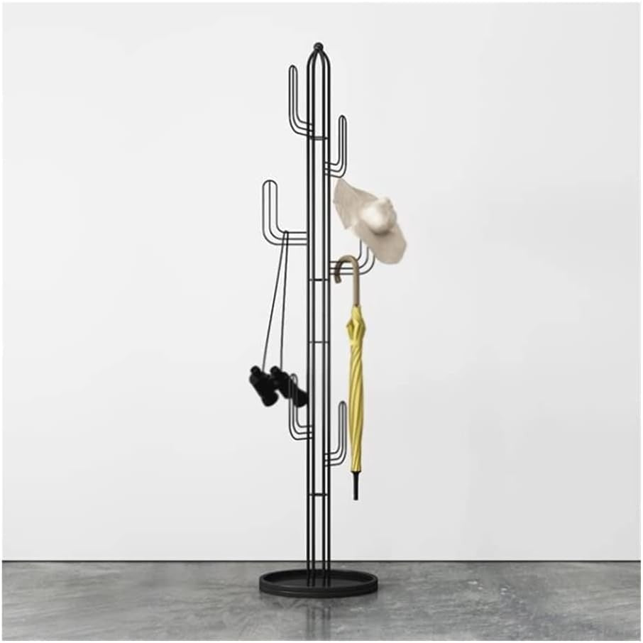 Modern Cactus Coat Rack Stand 6 Hooks | Green Freestanding Clothes & Hat Tree