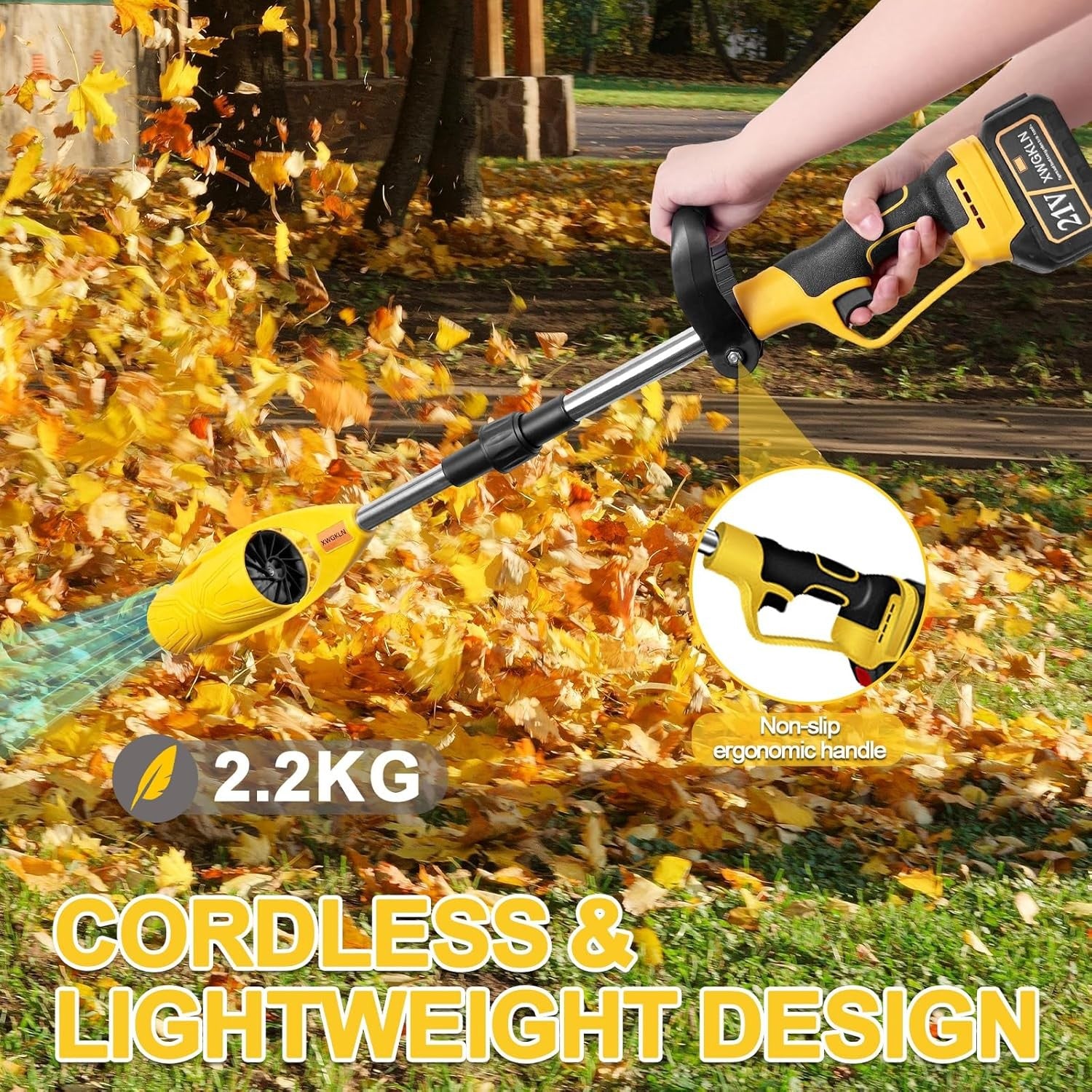 Cordless Leaf Blower 21V Dual Battery Lightweight Electric Garden