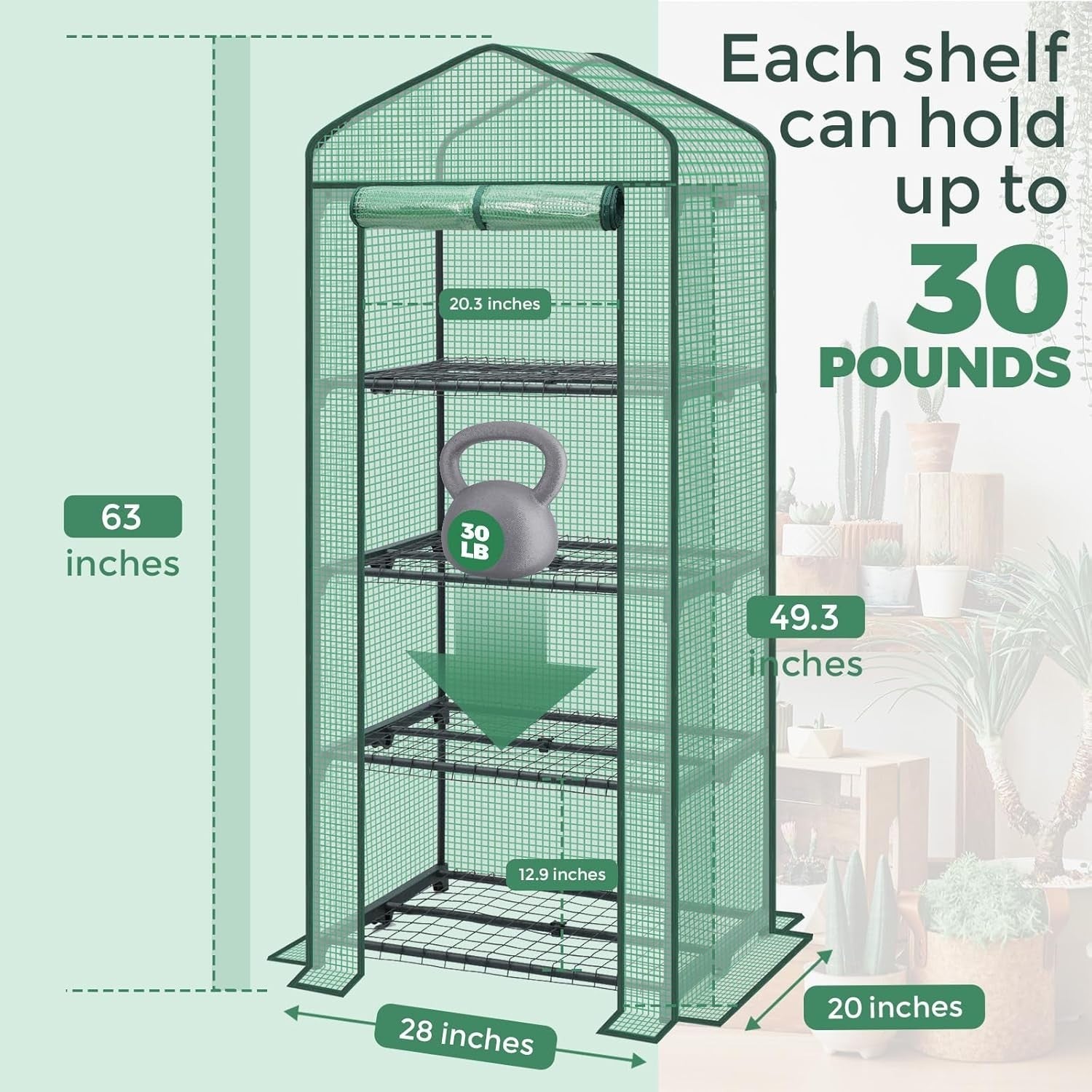 4 Tier Mini Greenhouse Outdoor Garden Plants Vegetables Steel Frame PE Cover