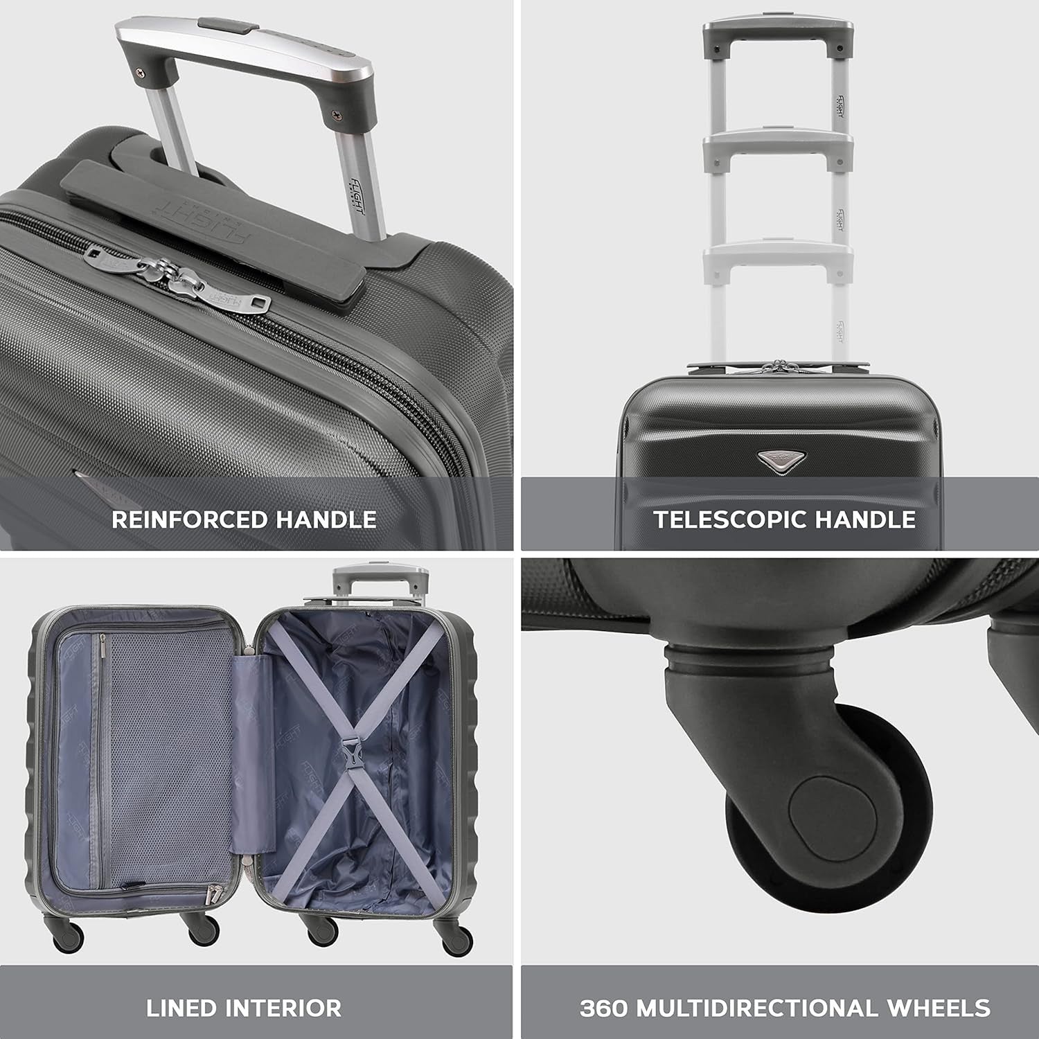 25” Medium Checked Suitcase Lightweight ABS Hard Shell 4 Wheel Spinner