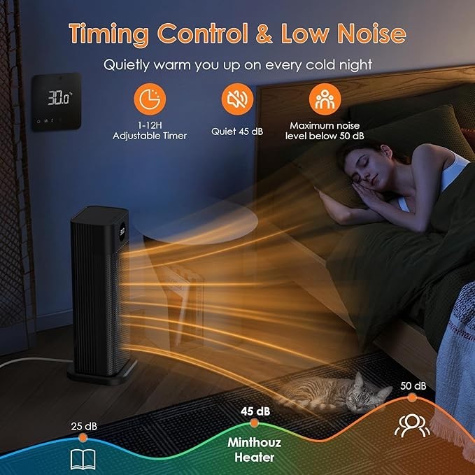2000W Ceramic Space Heater Fast Heating Oscillating Remote Control Timer