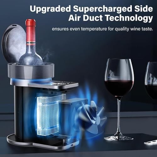 Electric Wine Chiller 750ml Single Bottle Cooler LCD Temperature Control