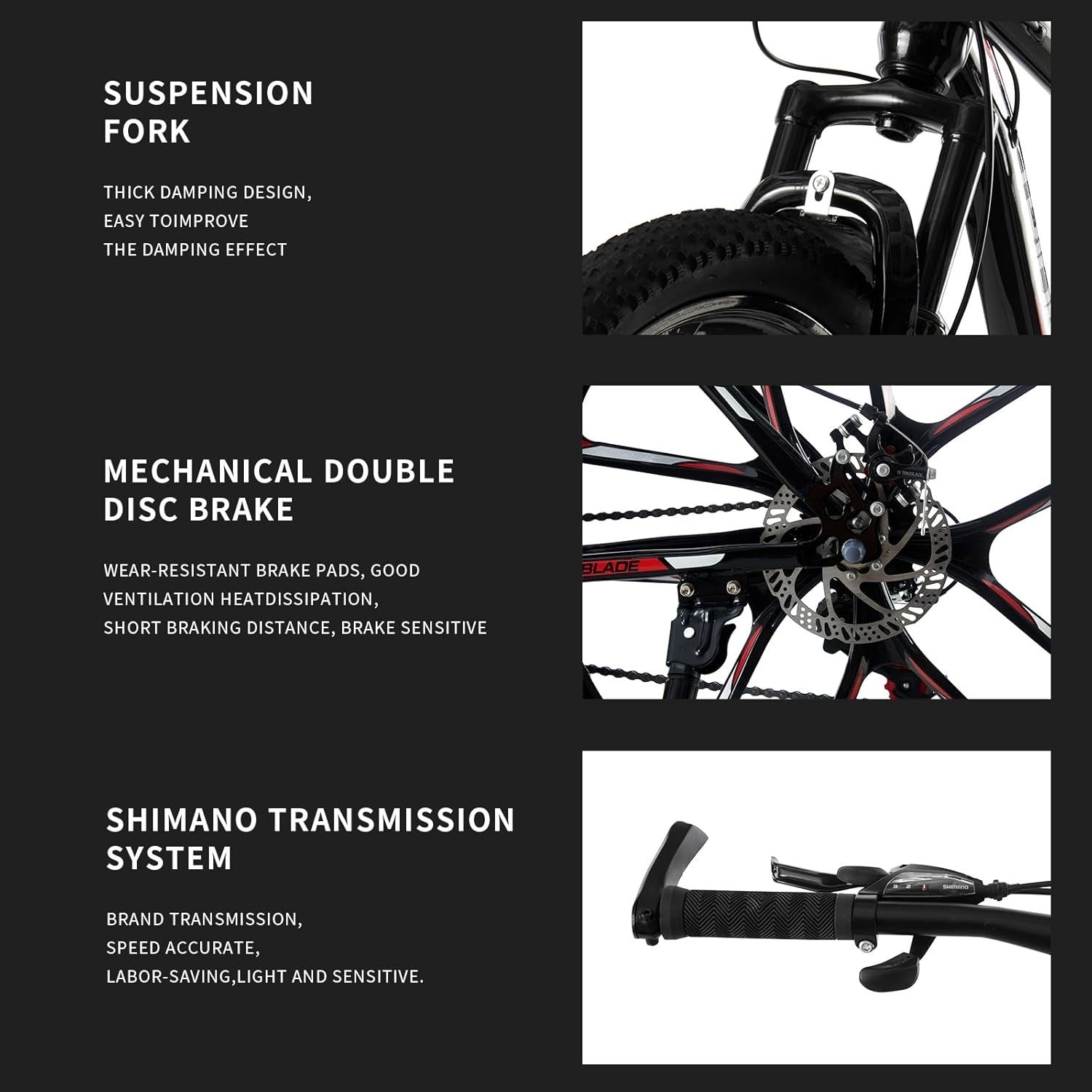 27.5" Mountain Bike 21 Speed Dual Disc Brake Lightweight Adult Commuter MTB