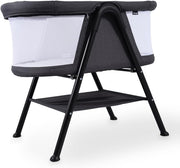 Portable Baby Crib Cot with Mesh Sides Lightweight Foldable Bed Black Graphite
