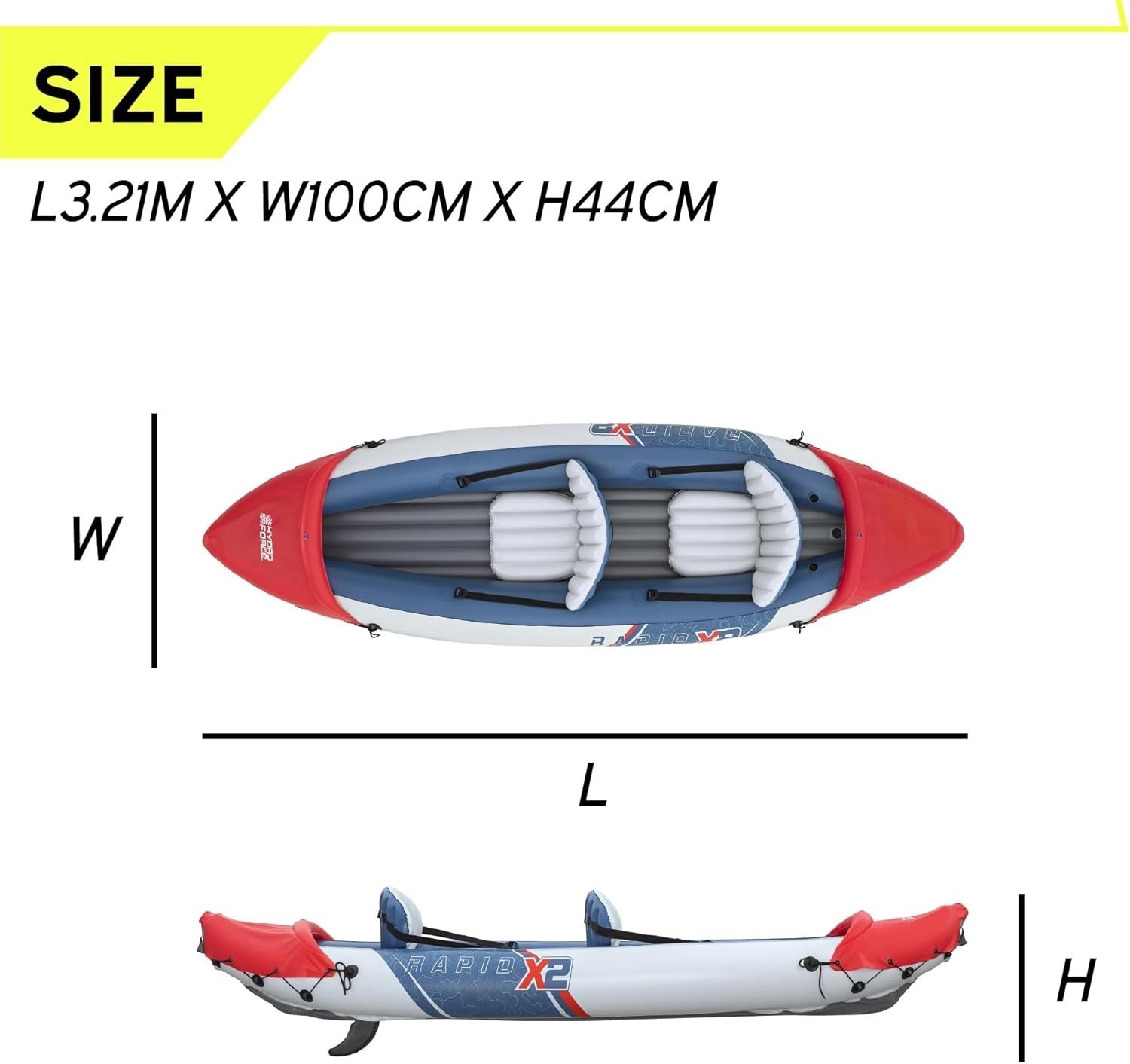 2 Person Inflatable Kayak Set w/ Oars Pump Carry Bag Yellow