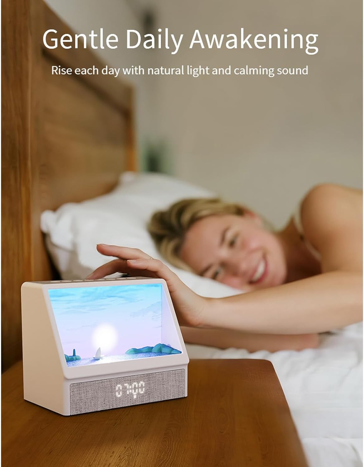 Sunrise Wake Up Light Alarm Clock Bluetooth Speaker Night Lamp Remote