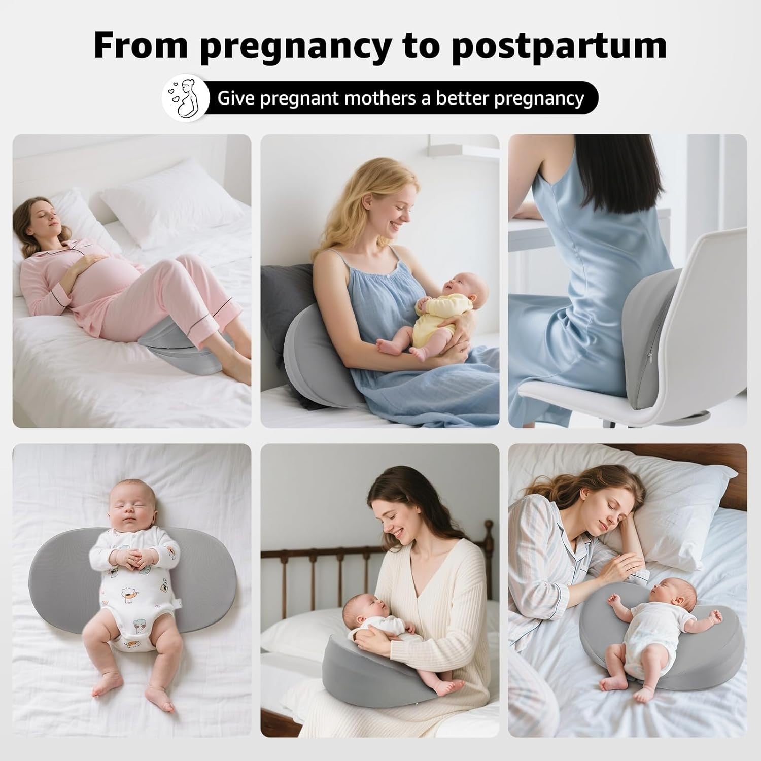 Pregnancy Pillow Memory Foam Maternity Wedge Belly Back Hip Support
