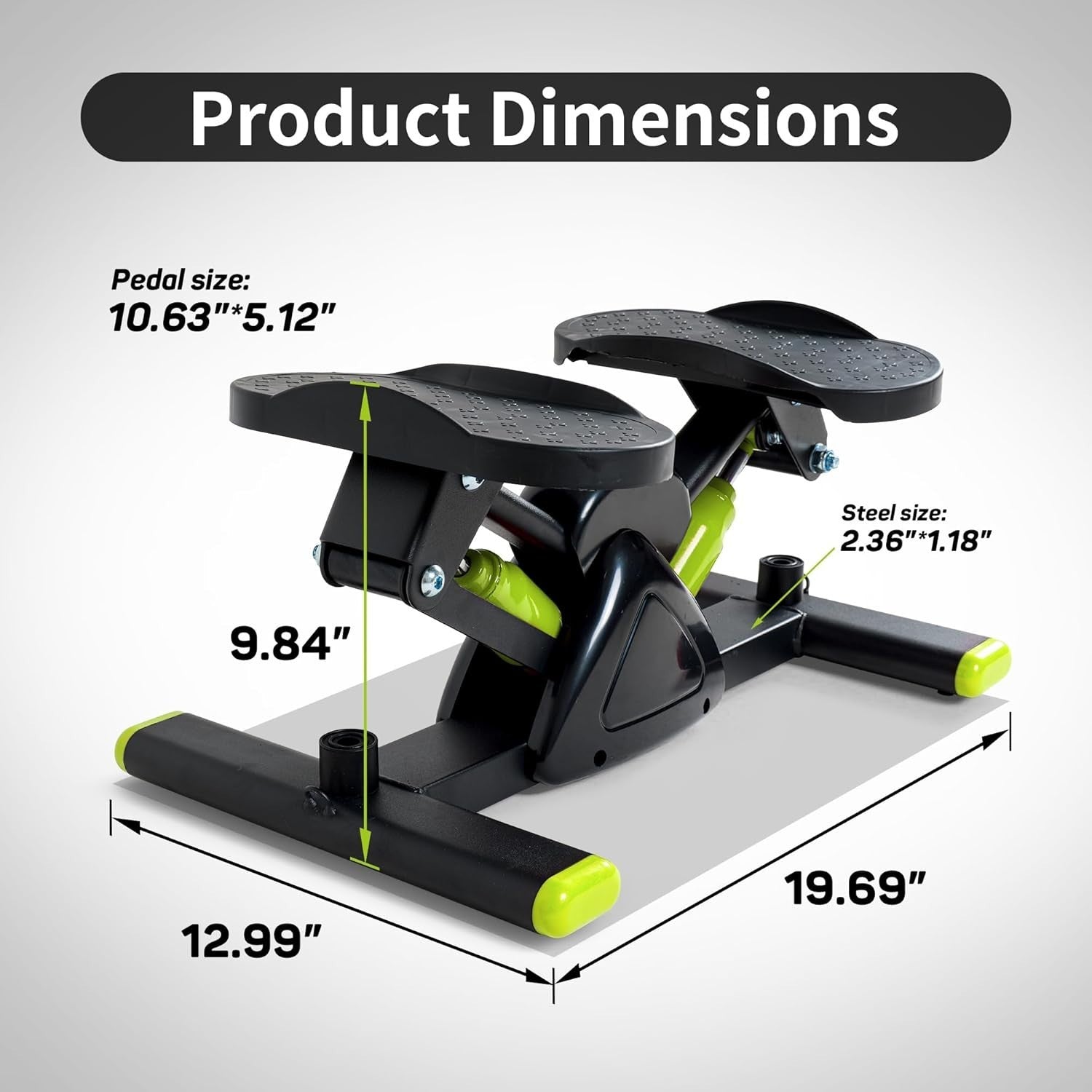 Mini Twist Stepper w/ LCD Monitor, Hydraulic System & Resistance Bands