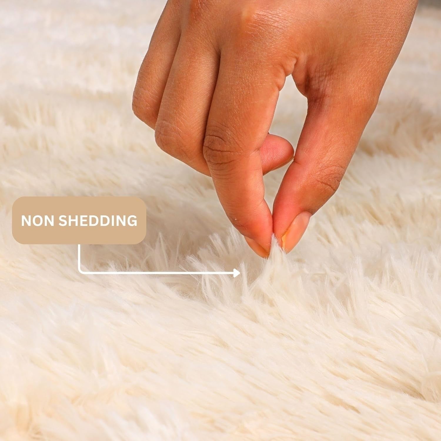 Cream Runner Rug 80x300cm Fluffy Shaggy Tie Dye Non Slip Thick Pile Carpet