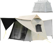 Waterproof 2 Layer Camping Tent Beige 2.6x2.3m w/ Canopy
