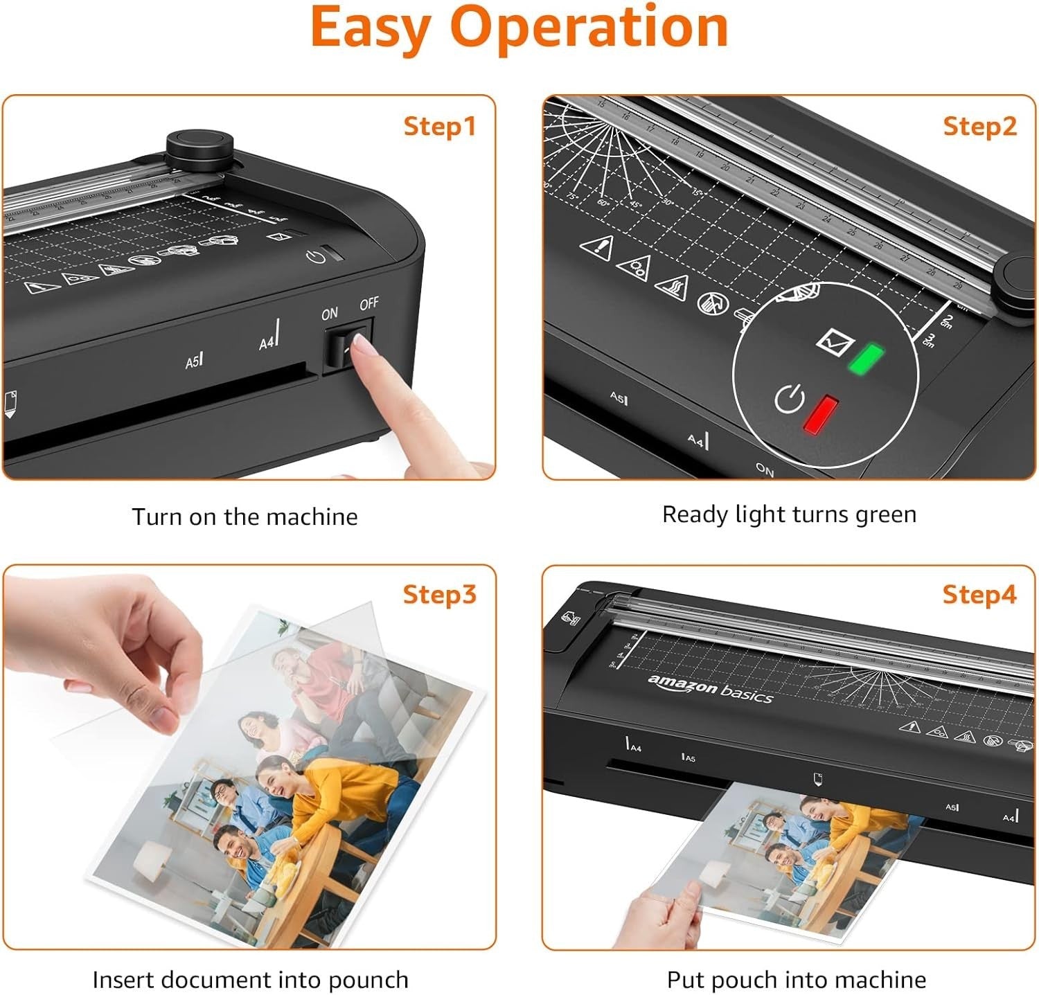 A4 3 in 1 Laminator Trimmer Corner Rounder Punch Fast Anti Jam