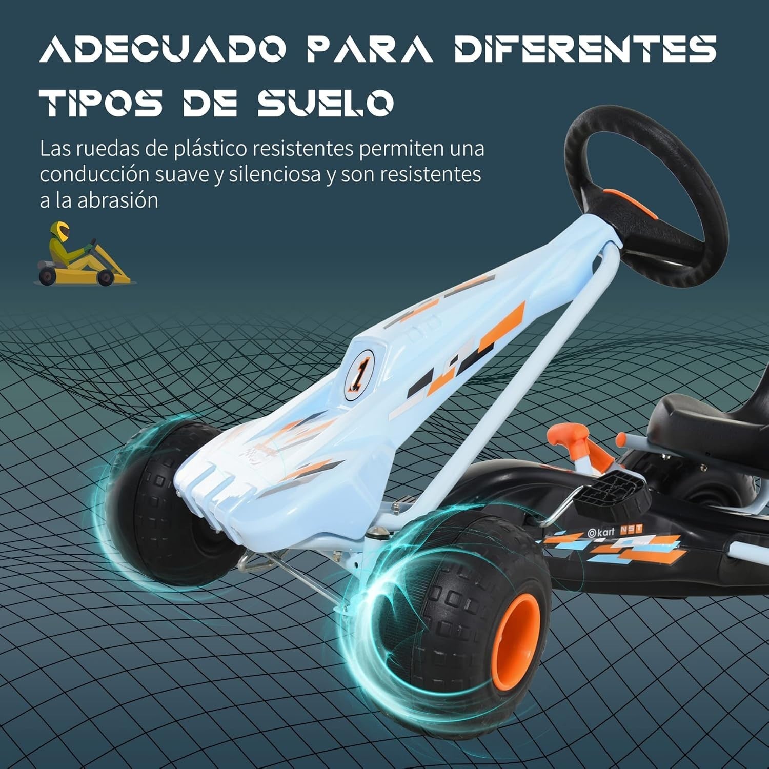 Kids Pedal Go Kart Ride On Car Adjustable Seat Brake Steering Wheel 35kg