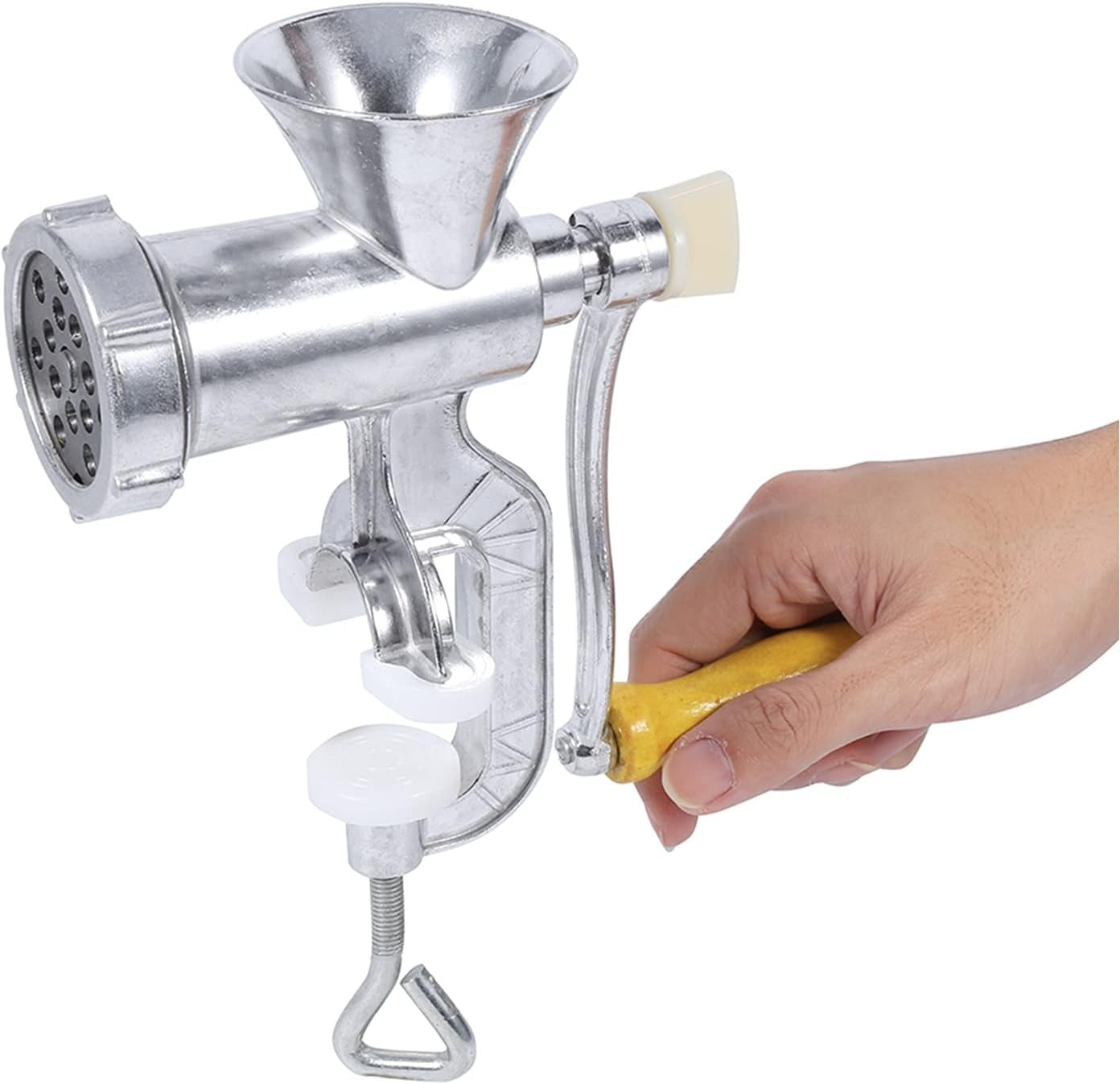 Manual Meat Grinder Sausage Stuffer Aluminium Mincer Table Clamp