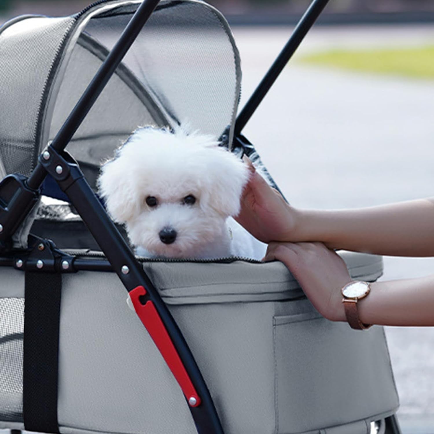 Pet Stroller for Small Medium Dogs Cats Foldable 4 Wheel Pushchair