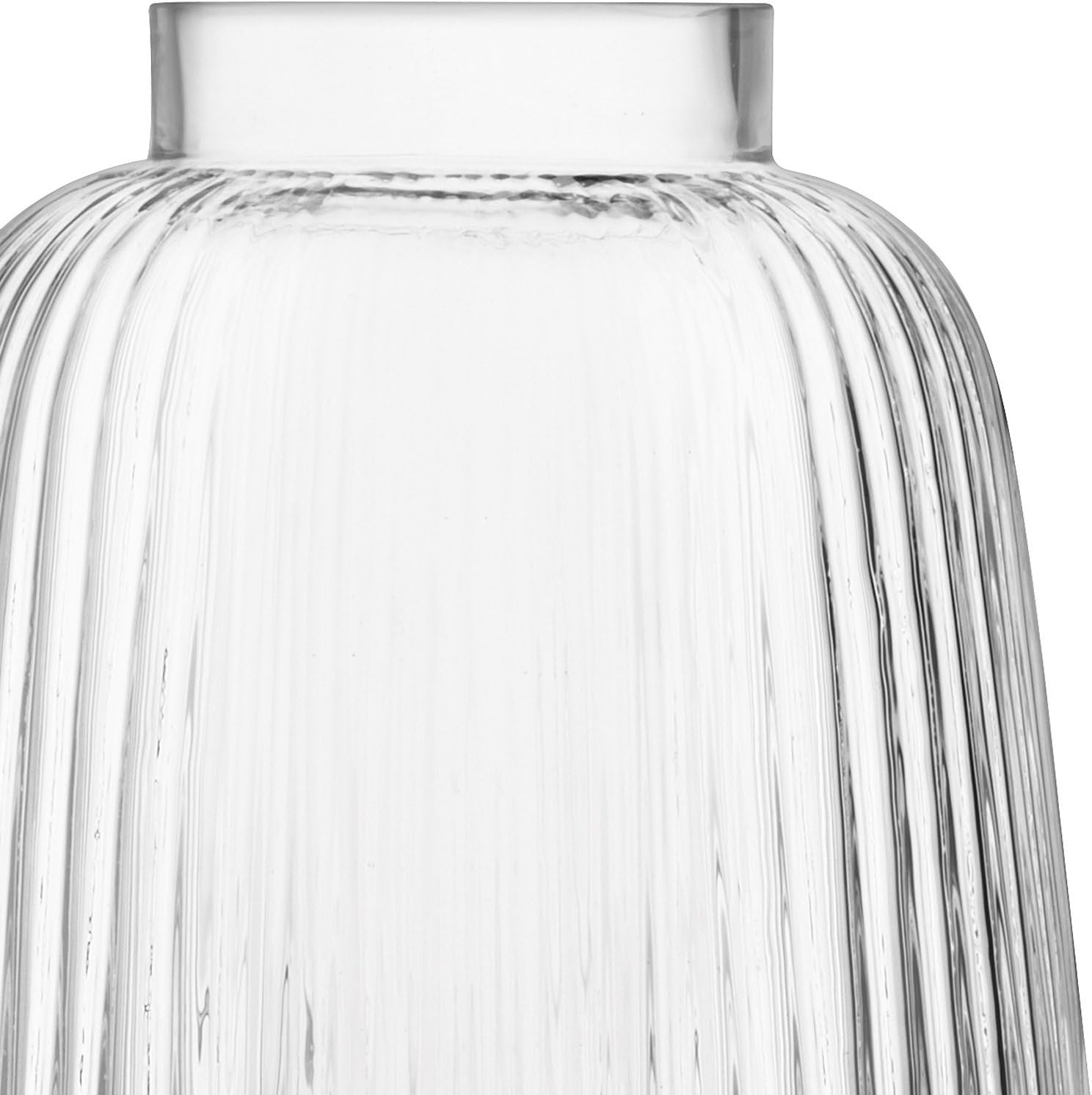 Clear Pleated Glass Vase 26cm Tall Modern Flower Vase Elegant Home Decor