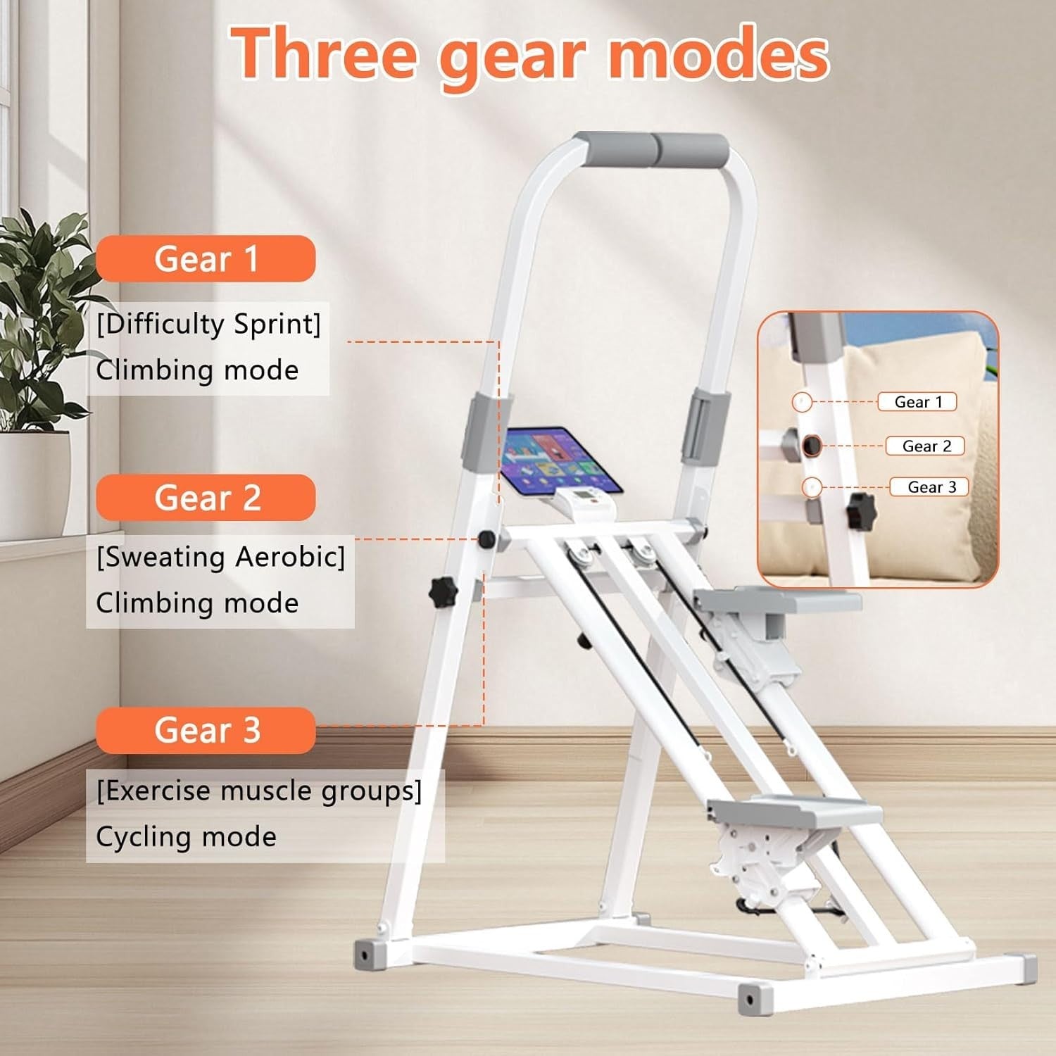Foldable Stair Stepper Vertical Climber LCD 3-Incline Modes Ultra-Stable Base