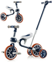 4 in 1 Kids Trike Balance Bike Push Tricycle Adjustable Handle EVA
