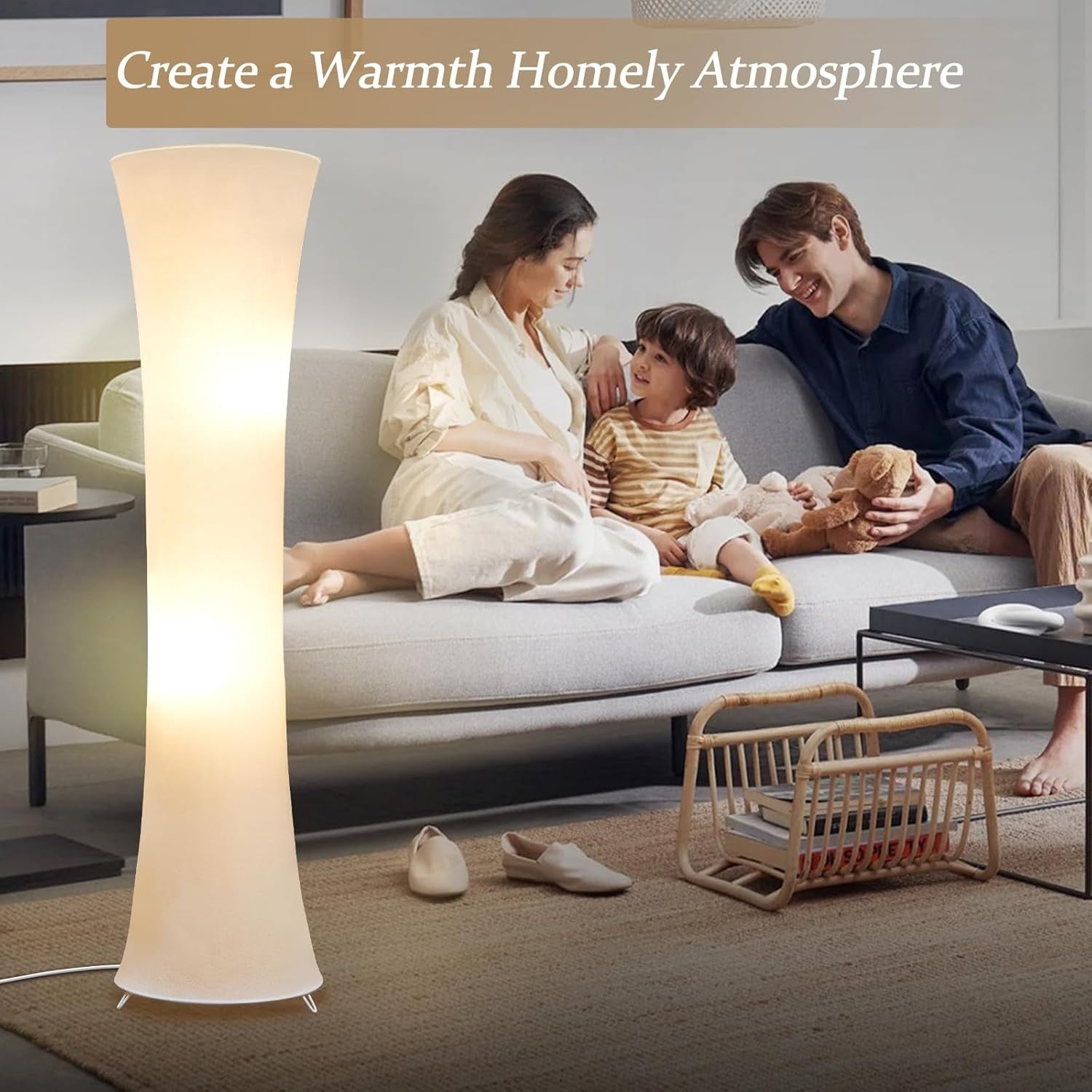 LED Column Floor Lamp 46 Inch Dimmable Colour Temperature Standing Light