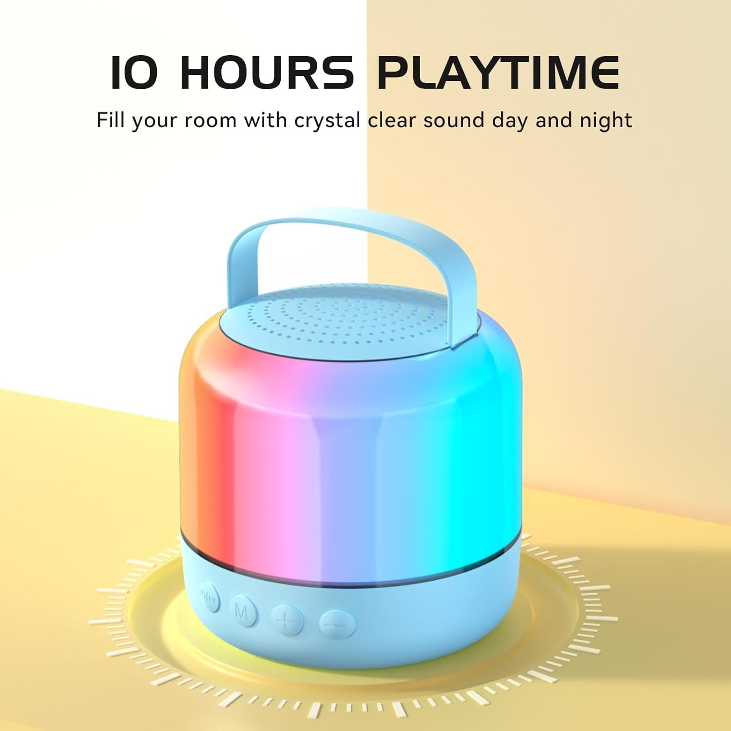 Kids Karaoke Machine with 2 Mics Bluetooth LED Party Speaker Blue