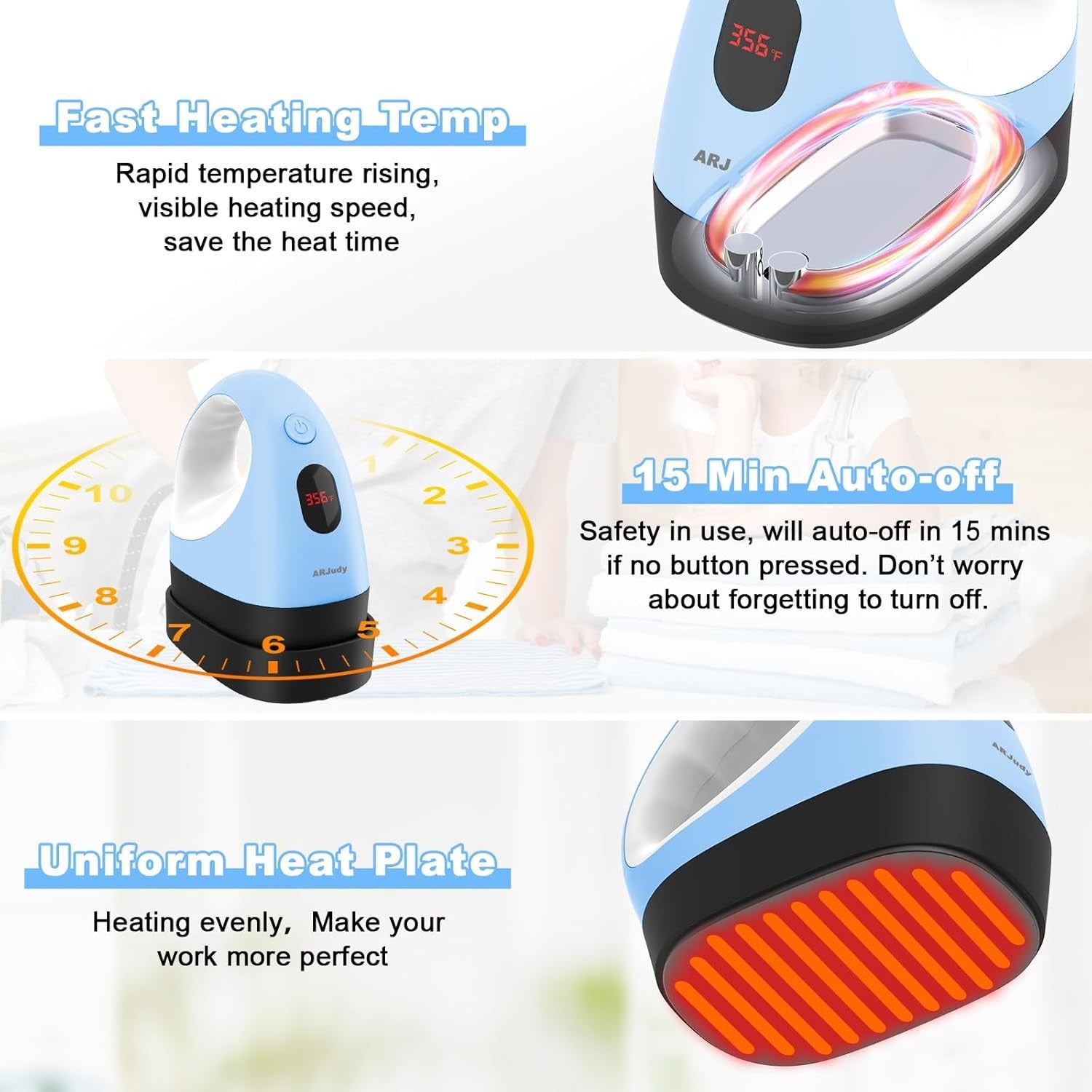 Mini Heat Press Machine Portable Iron for HTV Vinyl T Shirts Hats Crafts