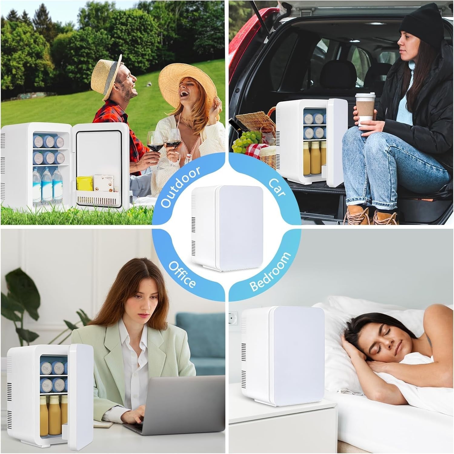 10L Mini Fridge Portable AC/DC Cooler Warmer Skincare Drinks White