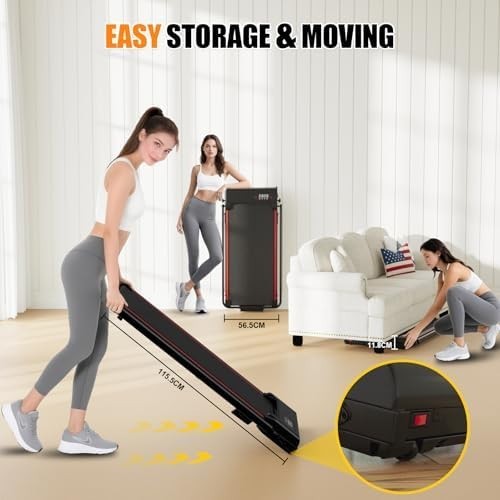 Compact Foldable Walking Treadmill 7% Incline 2.5HP LED Home Gym