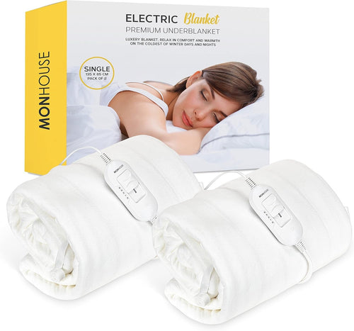 Single Electric Underblanket Fleece Heated Mattress Cover Fast Heat Washable