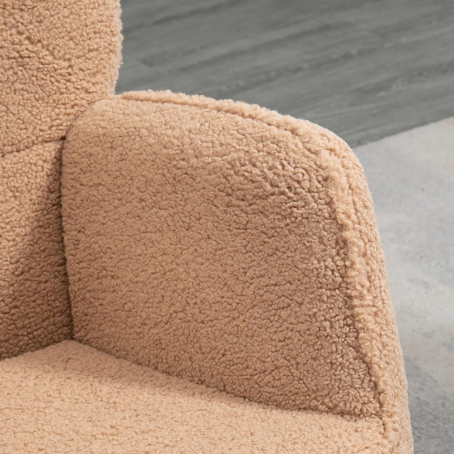 Modern Wingback Rocking Chair Fleece Glider – Comfy Armchair for Nursery
