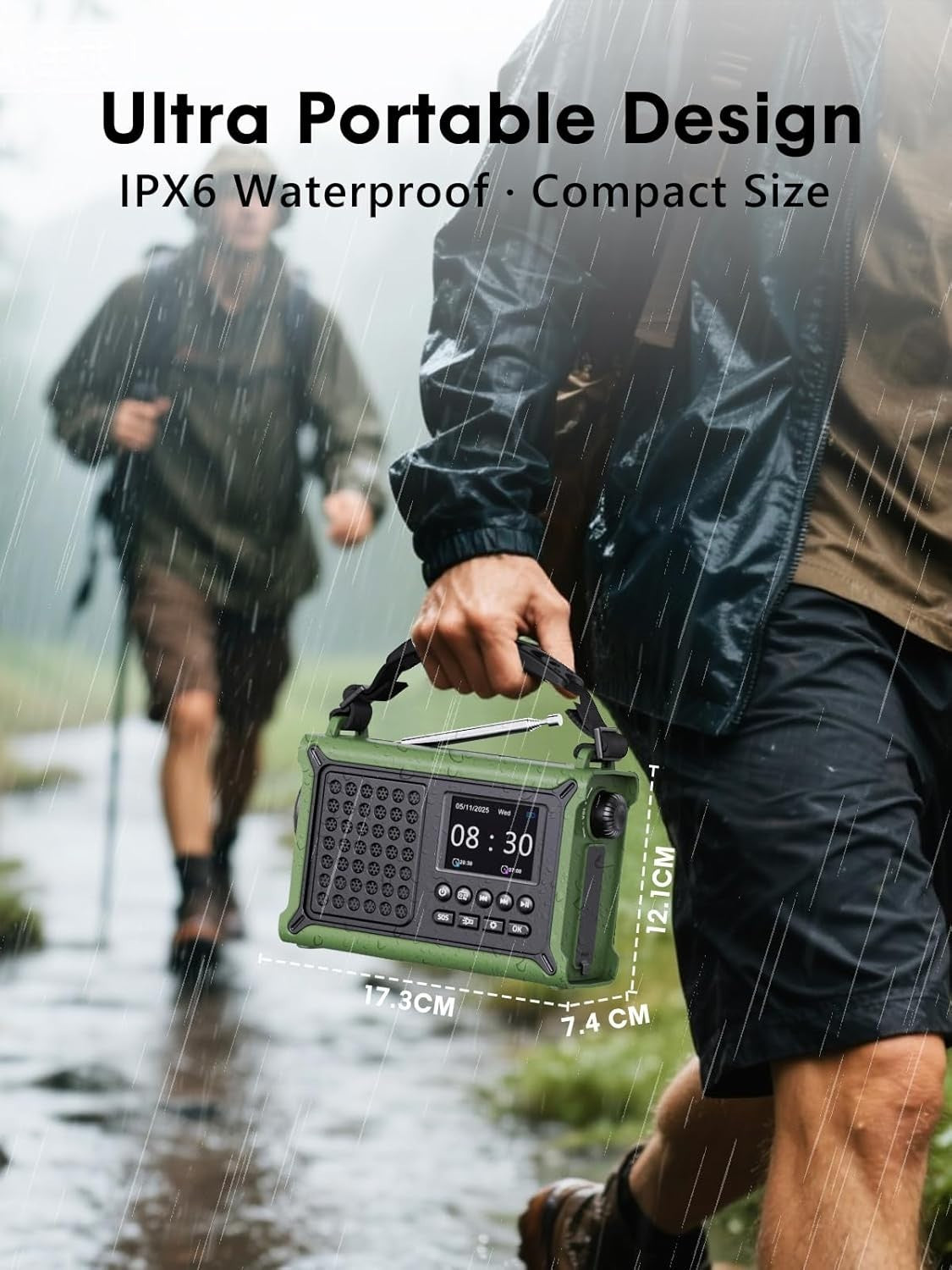 Emergency Solar & Hand Crank Radio DAB+/FM with Bluetooth, Torch & Power Bank