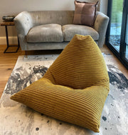Large Jumbo Cord Bean Bag Chair – Durable Adult Lounge Seat, Mustard Yellow
