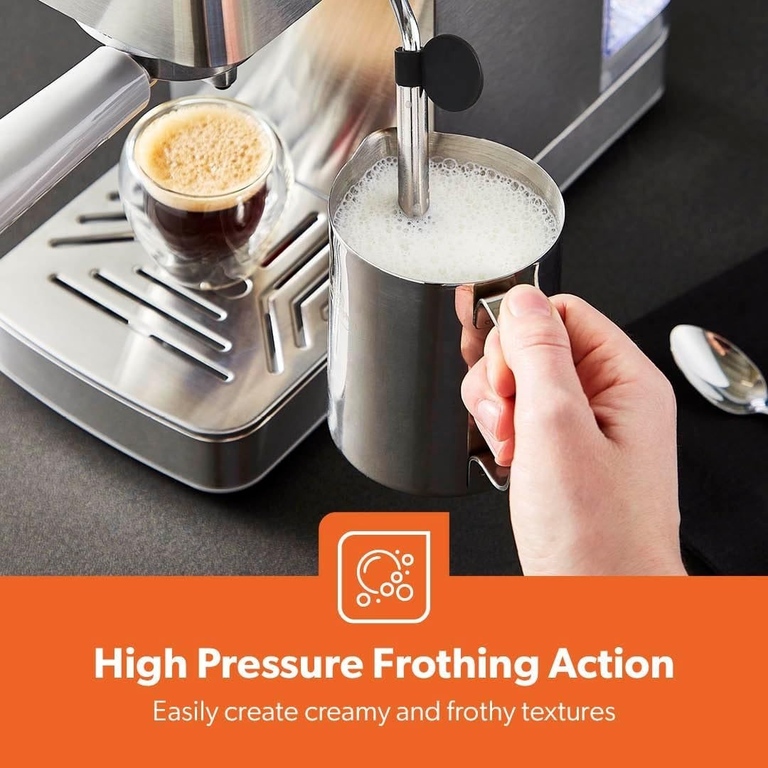 15 Bar Espresso Machine 1.4L | Milk Frother | 1450W | Thermoblock Heating Silver