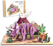 3D Wooden Dinosaur Puzzle Kit for Kids - Educational, Handmade Gift